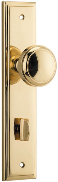 Paddington Knob - Stepped Backplate - Entry Point - Iver - Polished Brass - Door Knobs