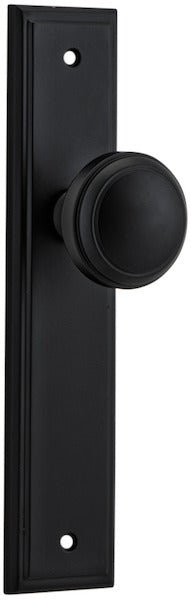 Paddington Knob - Stepped Backplate - Entry Point - Iver - Matt Black - Door Knobs