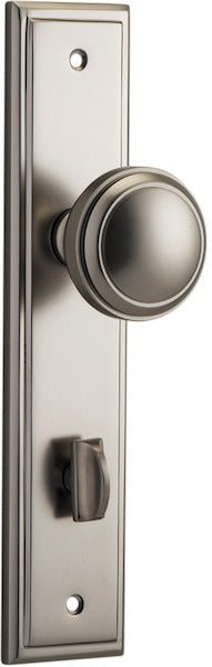 Paddington Knob - Stepped Backplate - Entry Point - Iver - Satin Nickel - Door Knobs