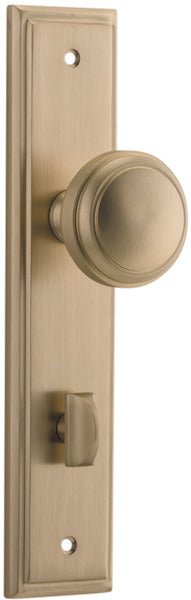 Paddington Knob - Stepped Backplate - Entry Point - Iver - Brushed Brass - Door Knobs