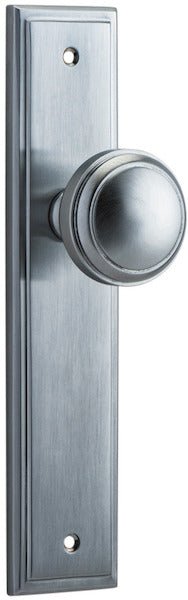 Paddington Knob - Stepped Backplate - Entry Point - Iver - Brushed Chrome - Door Knobs