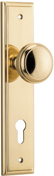 Paddington Knob - Stepped Backplate - Entry Point - Iver - Signature Brass - Door Knobs