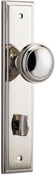 Paddington Knob - Stepped Backplate - Entry Point - Iver - Polished Nickel - Door Knobs