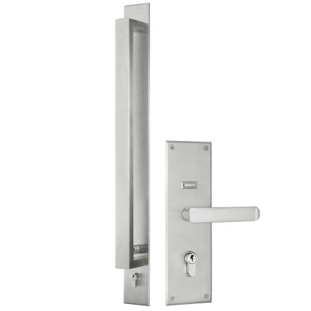 Trilock Omni Allure Double Cylinder Pull Handle Entrance Set - Stainless Steel