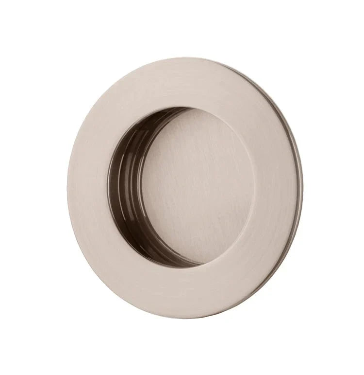 Round Flush Pull - Ella Grace - Iver - Satin Nickel - Sliding Door Pulls