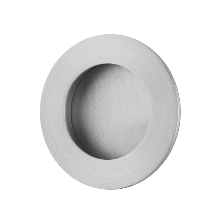 Round Flush Pull - Ella Grace - Iver - Brushed Chrome - Sliding Door Pulls