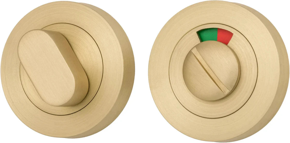 Round Privacy Turn with Indicator - Ella Grace - Iver - Brushed Gold PVD - Tube Latches & Bolts