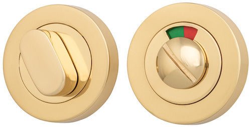 Round Privacy Turn with Indicator - Ella Grace - Iver - Polished Brass - Tube Latches & Bolts