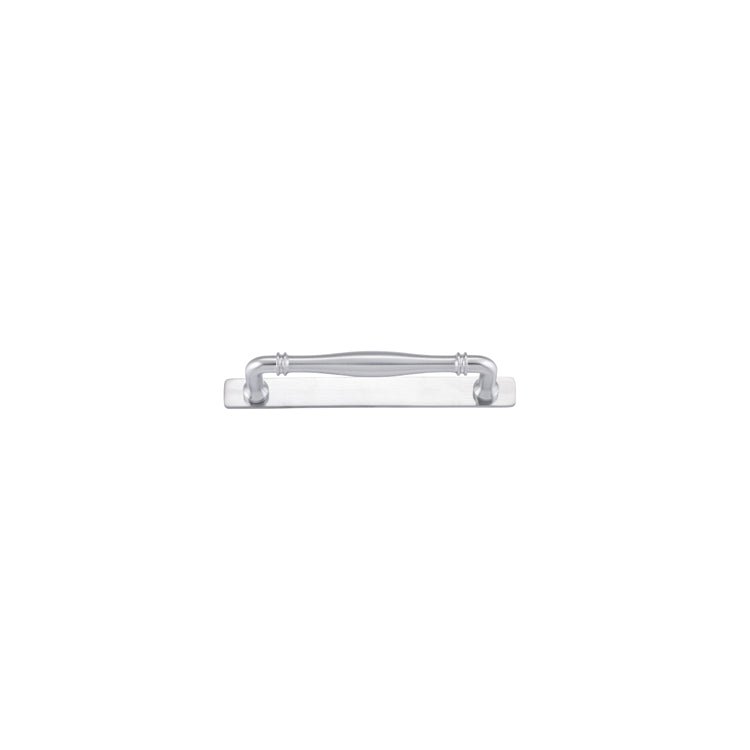 Sarlat Cabinet Pull with Backplate - Entry Point - Iver - Brushed Chrome - Cabinet Pulls