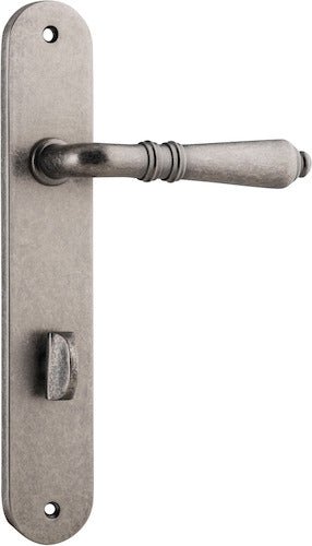 Sarlat Lever - Oval Backplate - Entry Point - Iver - Distressed Nickel - Door Levers