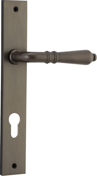 Sarlat Lever - Rectangular Backplate - Entry Point - Iver - Signature Brass - Door Levers