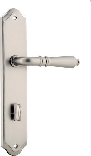 Sarlat Lever - Shouldered Backplate - Entry Point - Iver - Satin Nickel - Door Levers