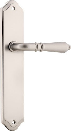 Sarlat Lever - Shouldered Backplate - Entry Point - Iver - Satin Nickel - Door Levers