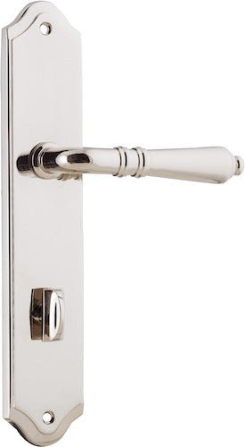 Sarlat Lever - Shouldered Backplate - Entry Point - Iver - Polished Nickel - Door Levers