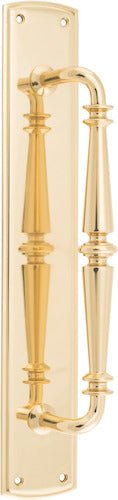 Sarlat Pull Handle on Back Plate (Single) - Entry Point - Iver - Polished Brass - Pull Handles