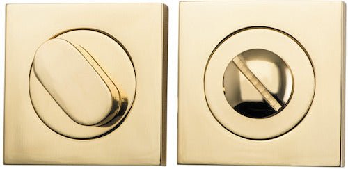 Square Privacy Turn - Entry Point - Iver - Polished Brass - Tube Latches & Bolts