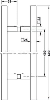 Square Pull Handles for Sliding Doors by Hafele - Entry - Point - 903.00.982 - Hafele