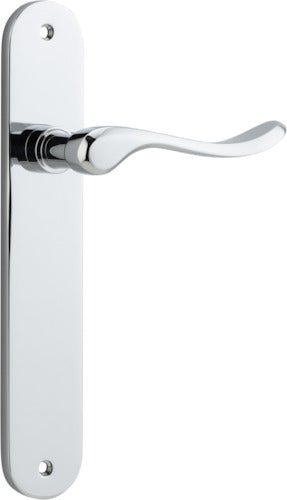 Stirling Lever - Oval Backplate - Entry Point - Iver - Polished Chrome - Door Levers