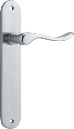 Stirling Lever - Oval Backplate - Entry Point - Iver - Brushed Chrome - Door Levers