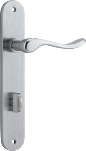 Stirling Lever - Oval Backplate - Entry Point - Iver - Brushed Chrome - Door Levers