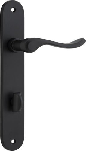 Stirling Lever - Oval Backplate - Entry Point - Iver - Matt Black - Door Levers