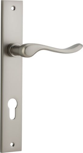 Stirling Lever - Rectangular Backplate - Entry Point - Iver - Satin Nickel - Door Levers