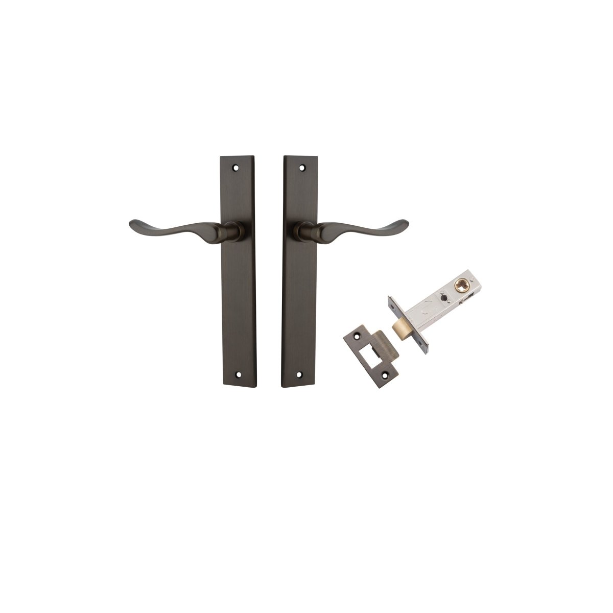 Stirling Lever - Rectangular Backplate - Entry Point - Iver - Signature Brass - Door Levers