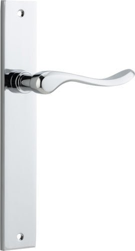 Stirling Lever - Rectangular Backplate - Entry Point - Iver - Polished Chrome - Door Levers