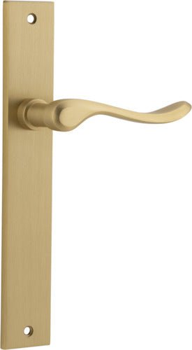 Stirling Lever - Rectangular Backplate - Entry Point - Iver - Brushed Brass - Door Levers