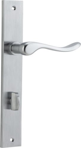 Stirling Lever - Rectangular Backplate - Entry Point - Iver - Brushed Chrome - Door Levers