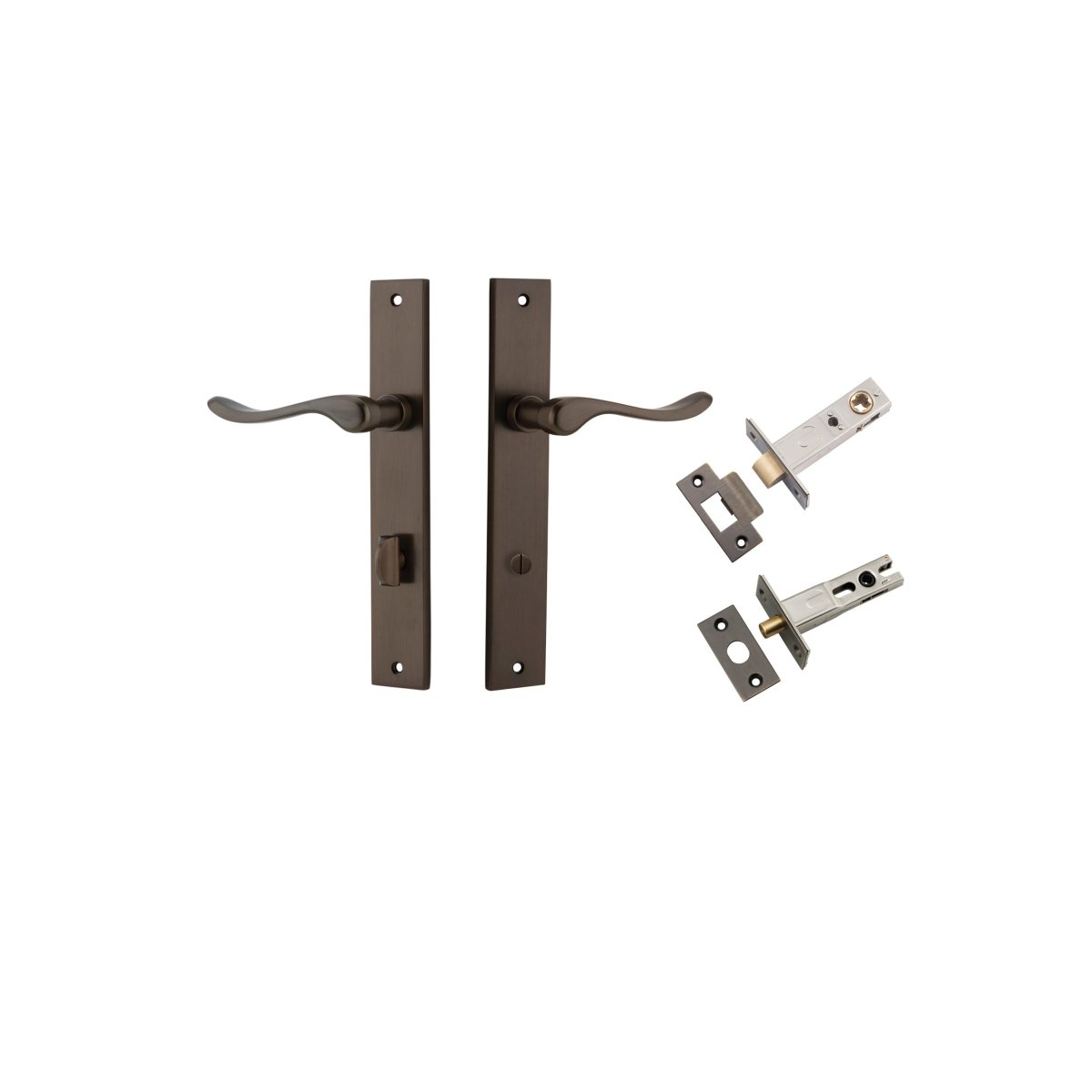 Stirling Lever - Rectangular Backplate - Entry Point - Iver - Signature Brass - Door Levers