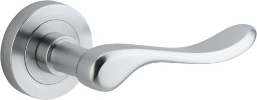 Stirling Lever - Round Rose - Entry Point - Iver - Brushed Chrome - Door Levers