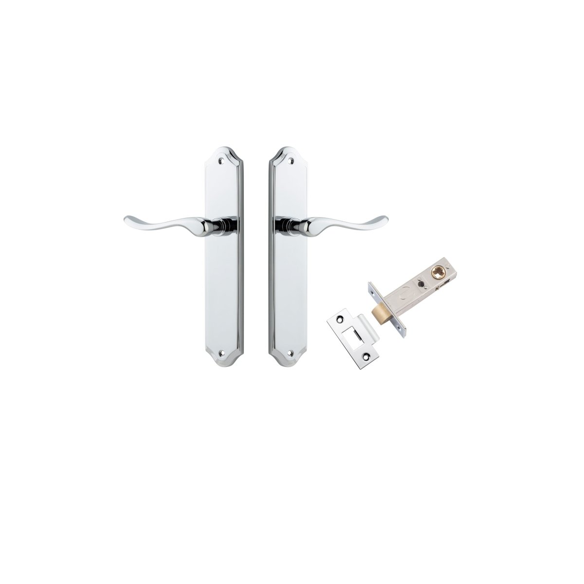 Stirling Lever - Shouldered Backplate - Entry Point - Iver - Polished Chrome - Door Levers