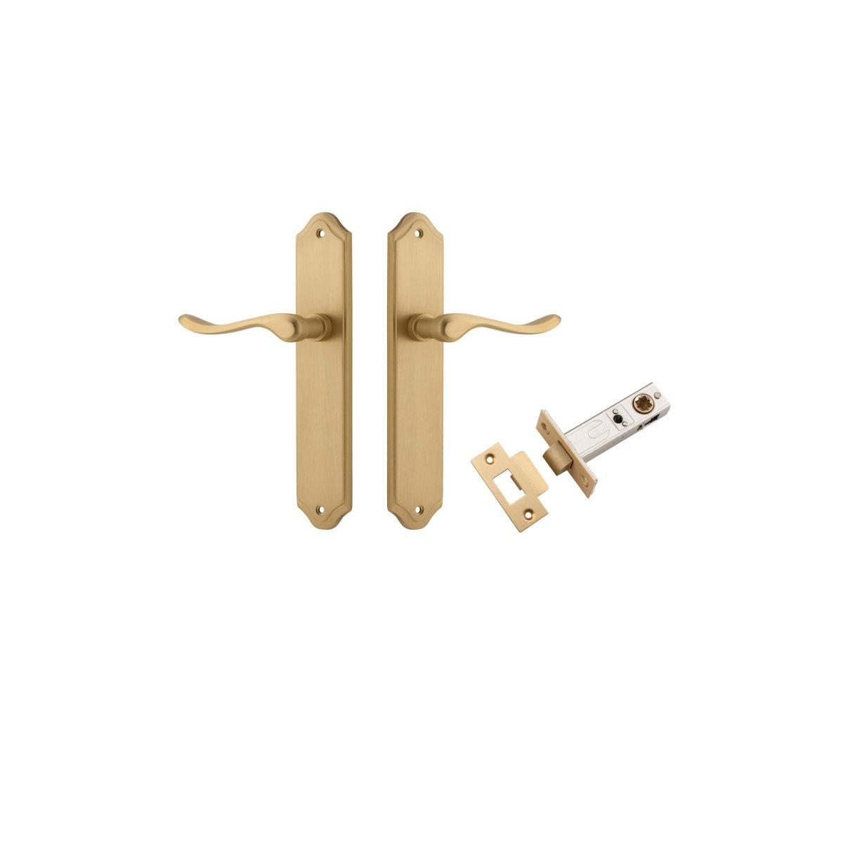 Stirling Lever - Shouldered Backplate - Entry Point - Iver - Brushed Brass - Door Levers