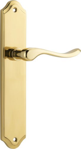 Stirling Lever - Shouldered Backplate - Entry Point - Iver - Polished Brass - Door Levers