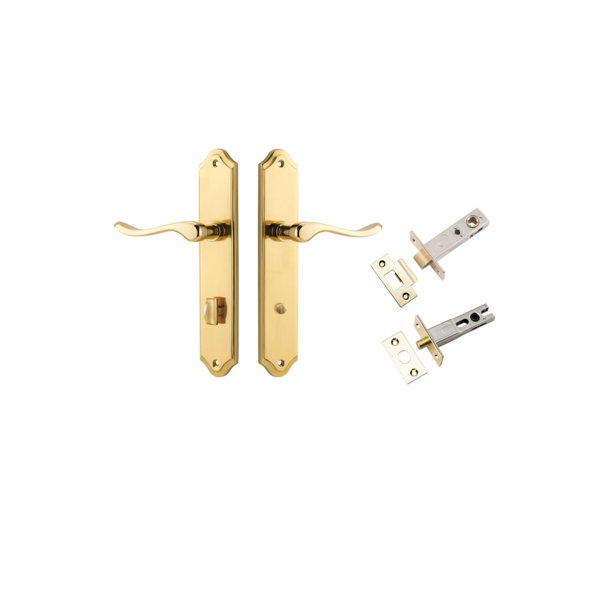 Stirling Lever - Shouldered Backplate - Entry Point - Iver - Polished Brass - Door Levers