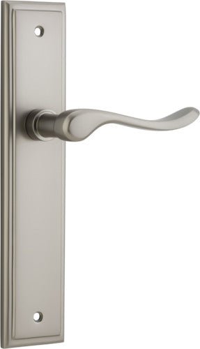 Stirling Lever - Stepped Backplate - Entry Point - Iver - Satin Nickel - Door Levers