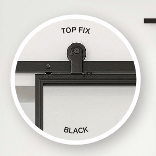 Top Fix Barn Door Track Kits - 90kg - By Cowdroy - Entry - Point - BD25520BK - Cowdroy