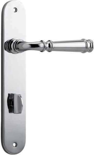 Verona Lever - Oval Backplate - Entry Point - Iver - Polished Chrome - Door Levers