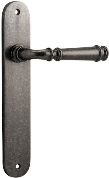 Verona Lever - Oval Backplate - Entry Point - Iver - Distressed Nickel - Door Levers