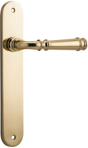 Verona Lever - Oval Backplate - Entry Point - Iver - Polished Brass - Door Levers