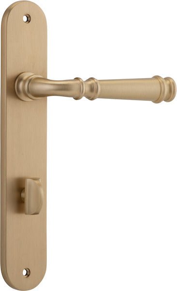 Verona Lever - Oval Backplate - Entry Point - Iver - Brushed Brass - Door Levers