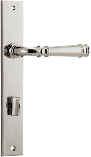 Verona Lever - Rectangular Backplate - Entry Point - Iver - Polished Nickel - Door Levers