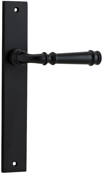 Verona Lever - Rectangular Backplate - Entry Point - Iver - Matt Black - Door Levers