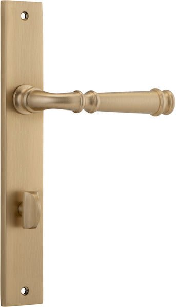 Verona Lever - Rectangular Backplate - Entry Point - Iver - Brushed Brass - Door Levers