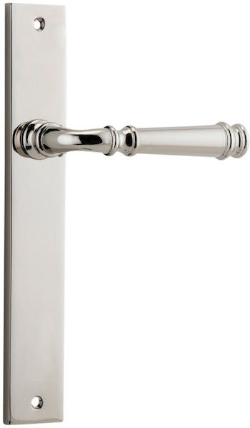 Verona Lever - Rectangular Backplate - Entry Point - Iver - Polished Nickel - Door Levers