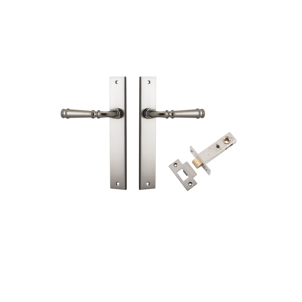 Verona Lever - Rectangular Backplate - Entry Point - Iver - Satin Nickel - Door Levers