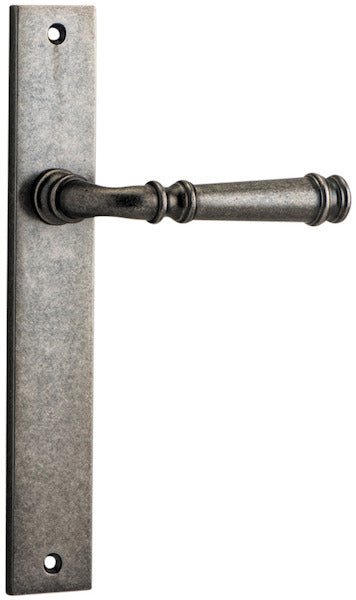 Verona Lever - Rectangular Backplate - Entry Point - Iver - Distressed Nickel - Door Levers