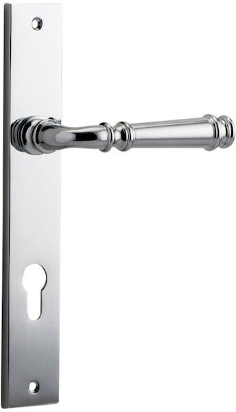 Verona Lever - Rectangular Backplate - Entry Point - Iver - Polished Chrome - Door Levers