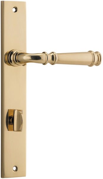 Verona Lever - Rectangular Backplate - Entry Point - Iver - Polished Brass - Door Levers